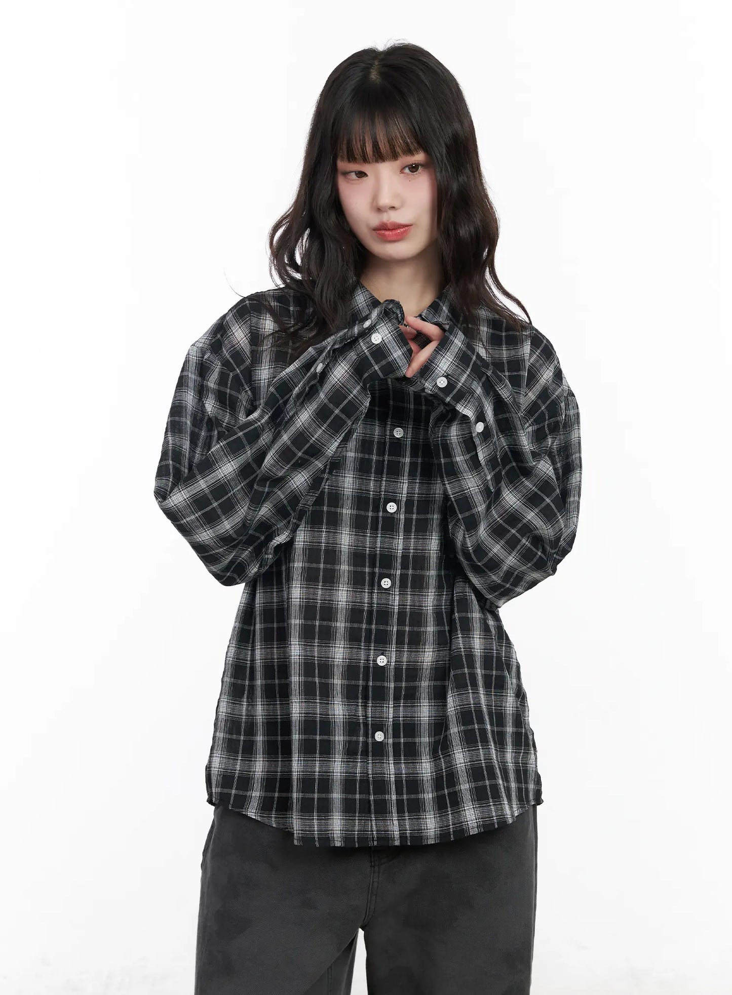 Casual Plaid Button-Up Shirt CM526