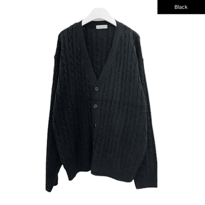 Cable Knit Relaxed Fit Cardigan C7102