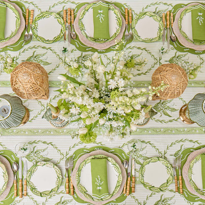 Green Lily of the Valley Eloise Linen Napkins (Set of 4)