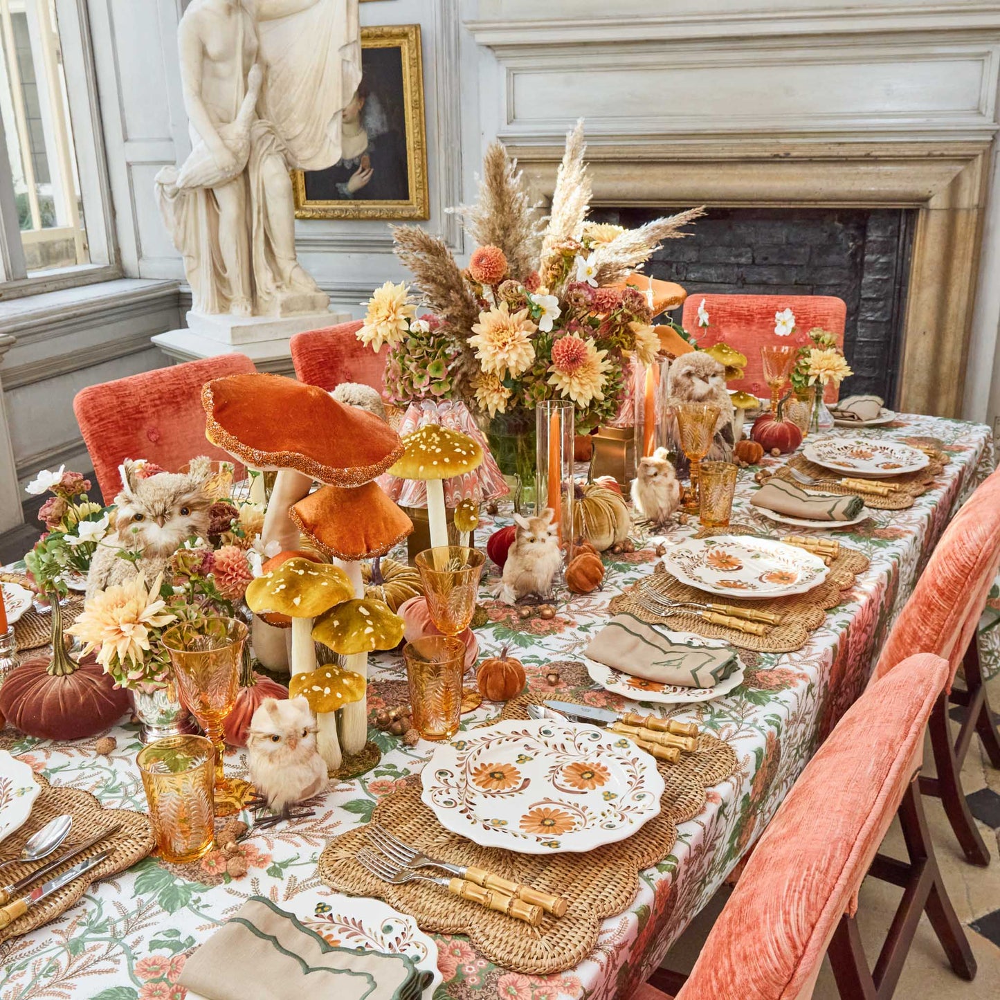 Autumn Flowers Dinner Plates (Set of 4)