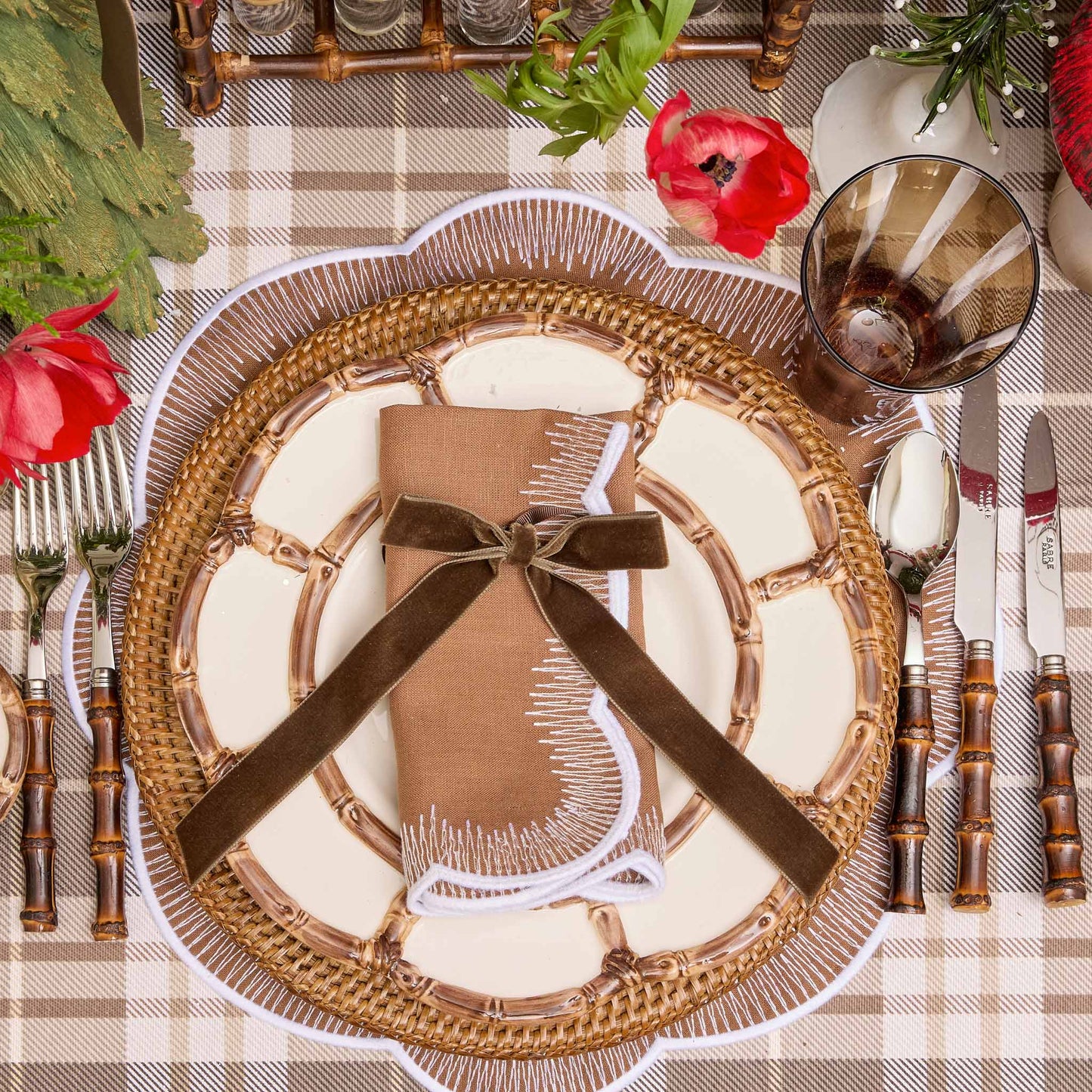 Brown Rattan Charger Plates (Set of 4)