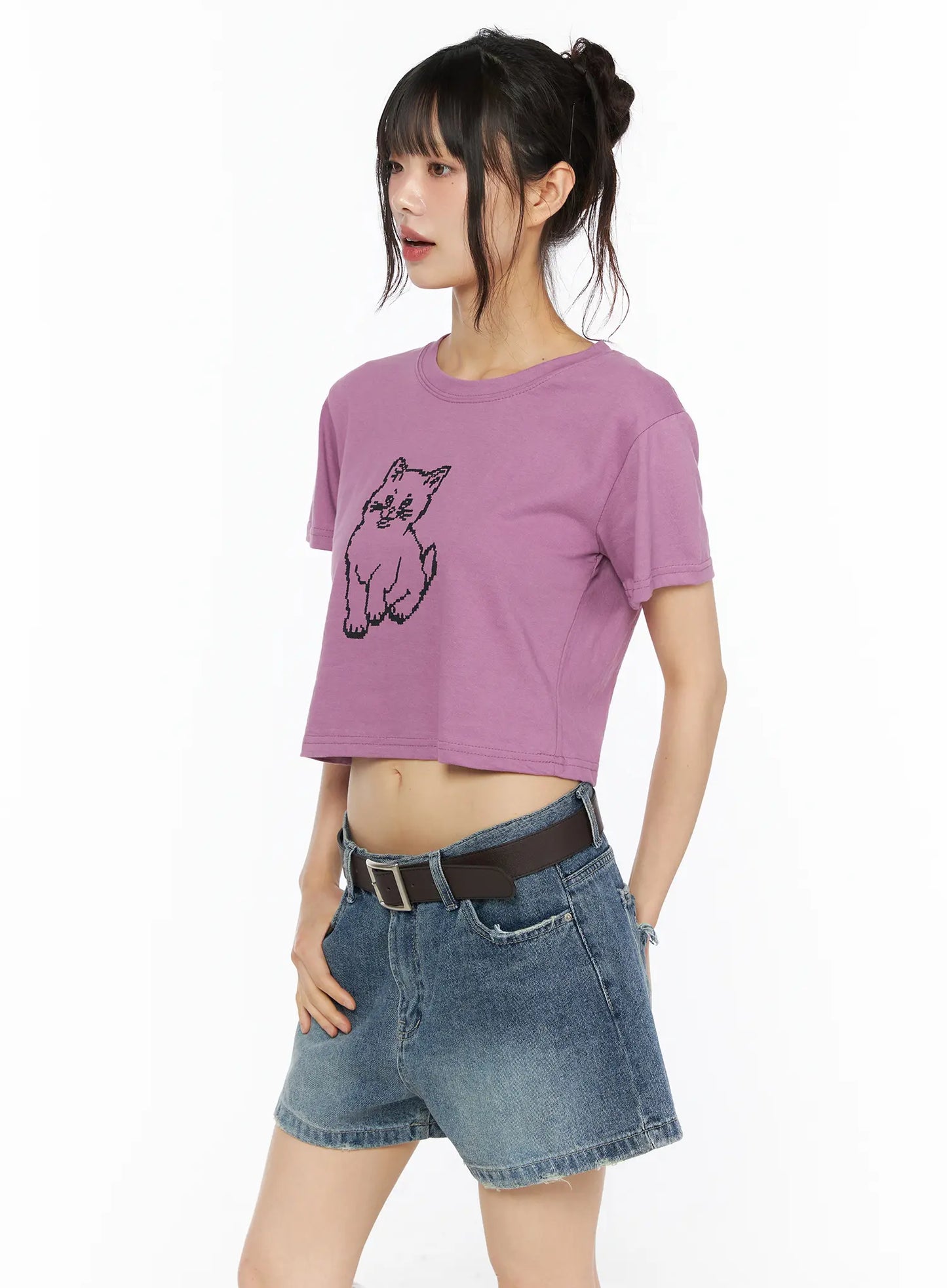 Animal Graphic Crop Tee CU530