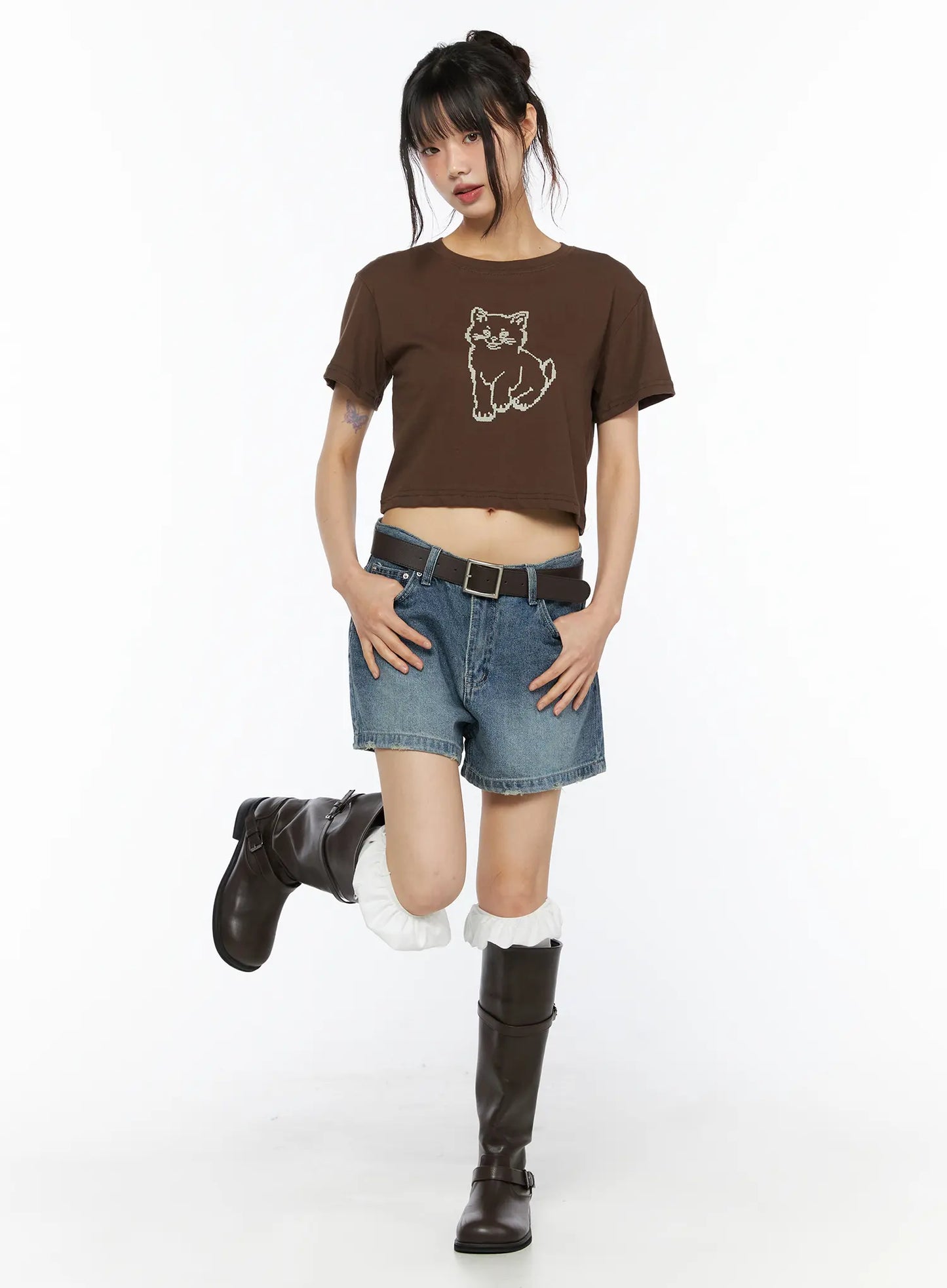 Animal Graphic Crop Tee CU530