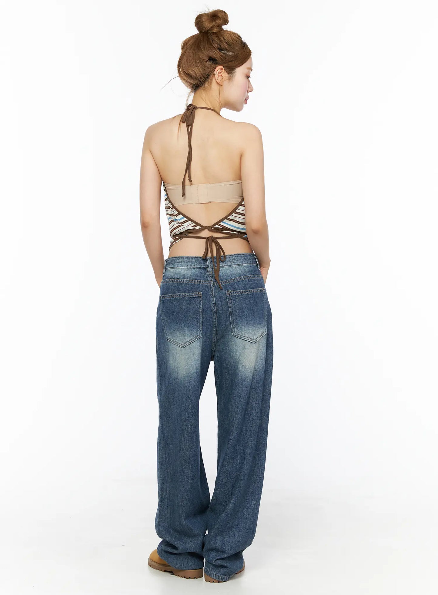 Auralie Vintage Washed Wide Leg Jeans CL502