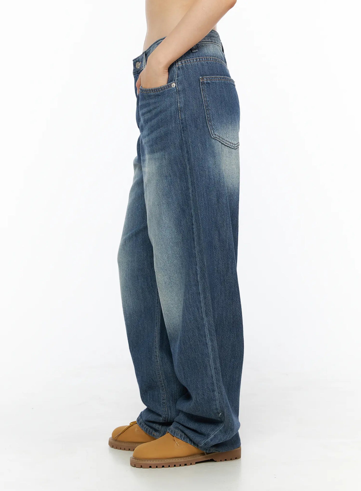 Auralie Vintage Washed Wide Leg Jeans CL502