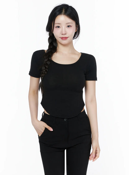 Basic U-Neck Tee IU525