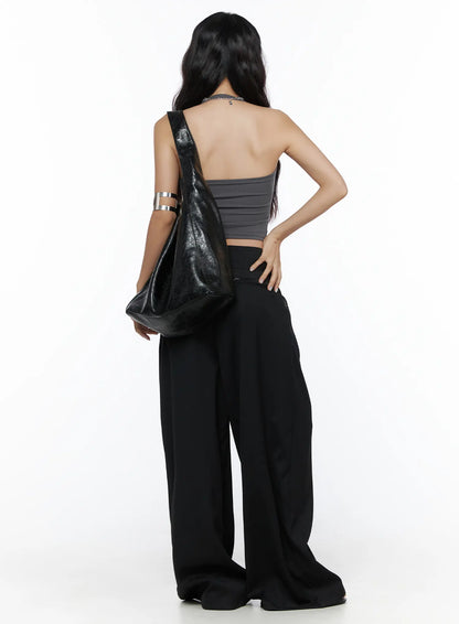 Belted Pintuck Wide Slacks CL510