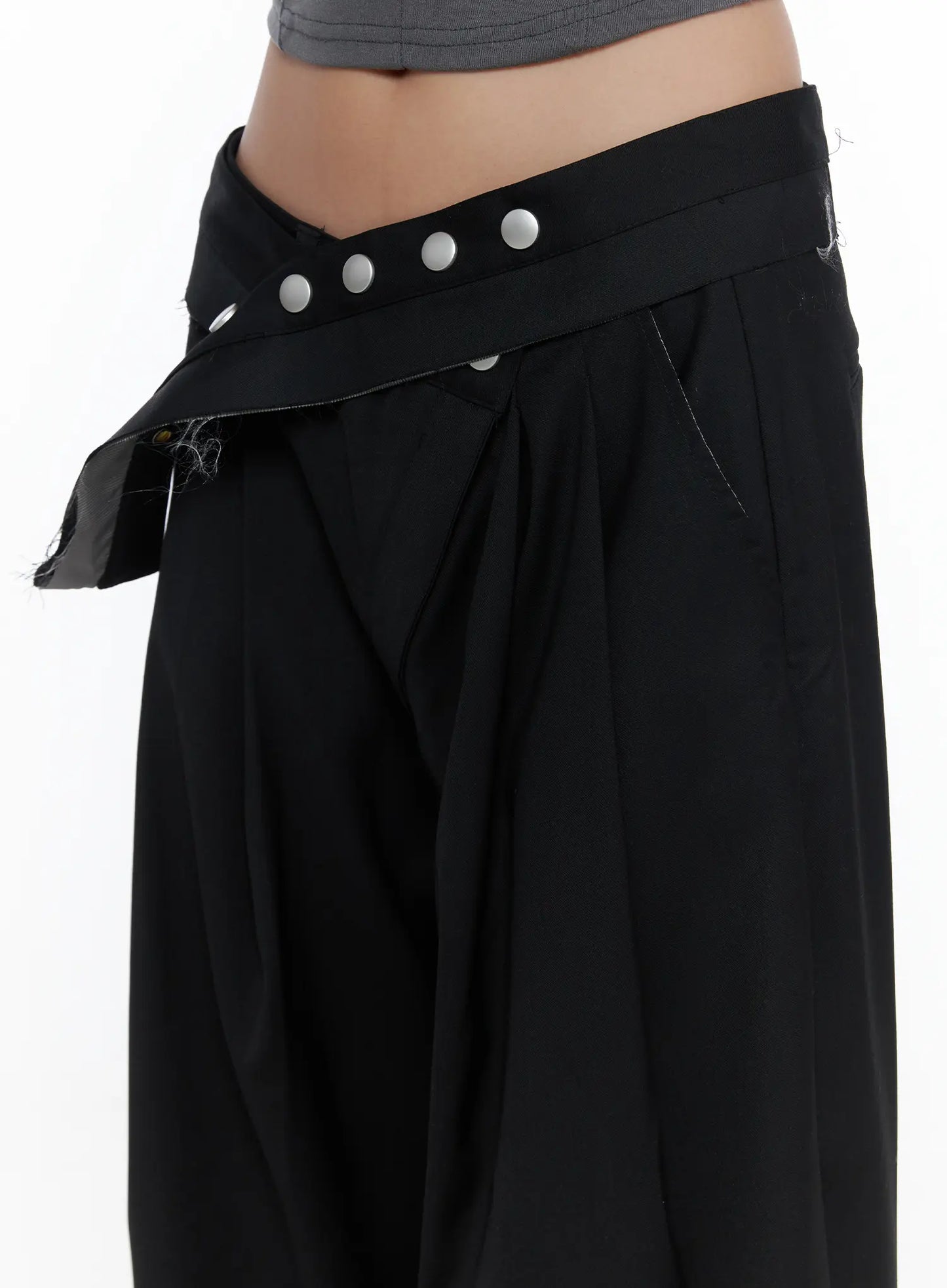 Belted Pintuck Wide Slacks CL510