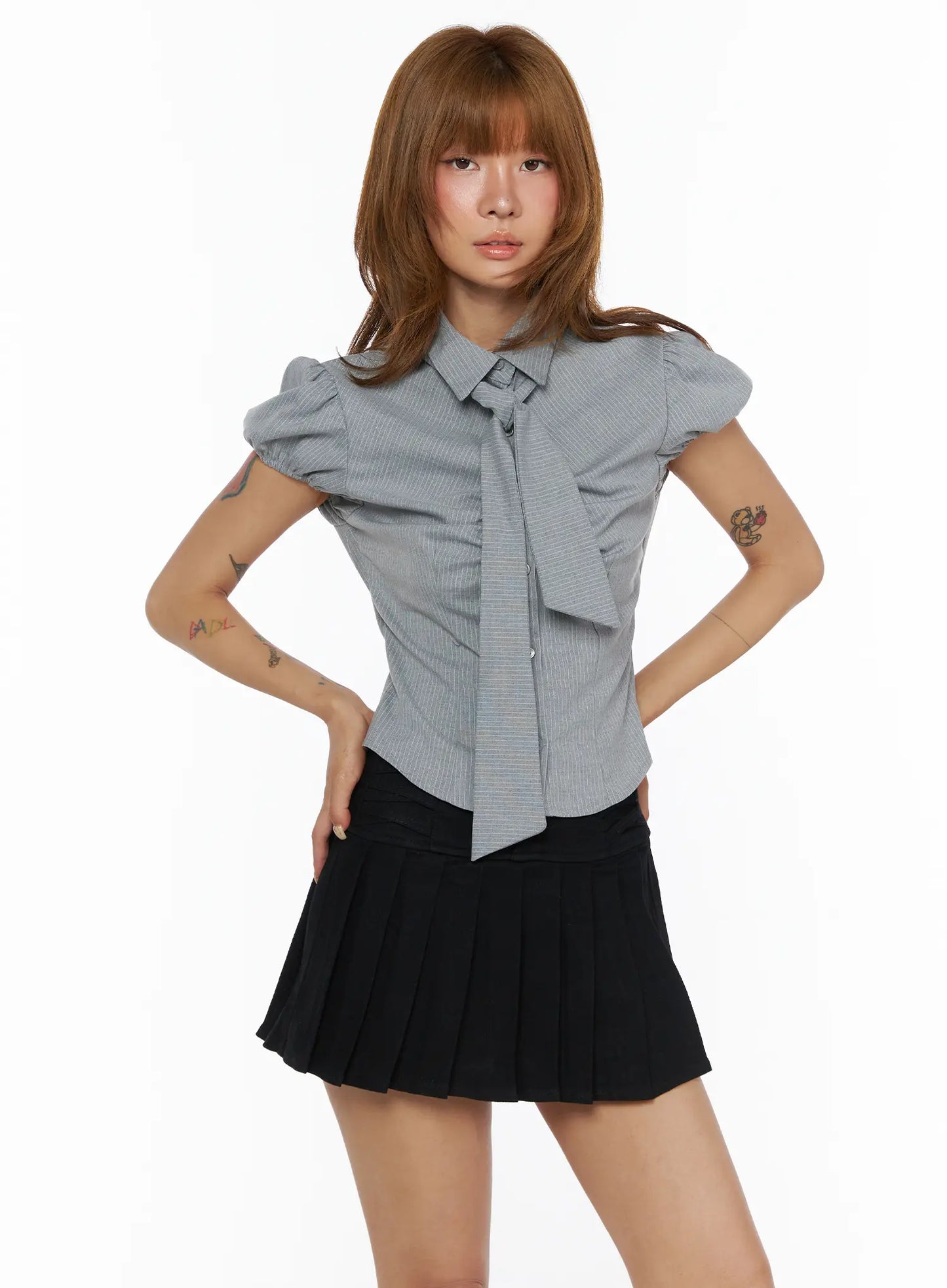 Bow Detail Puff Blouse CL503
