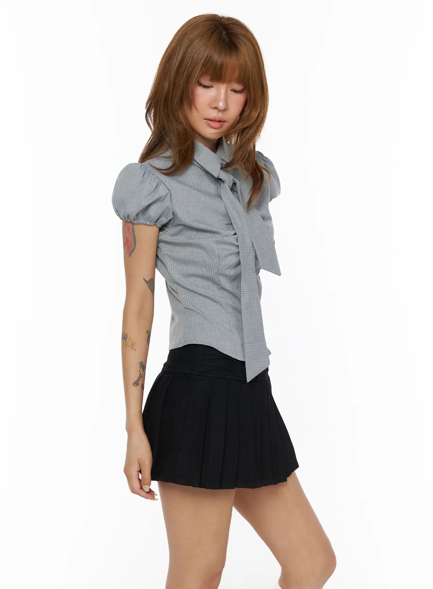 Bow Detail Puff Blouse CL503