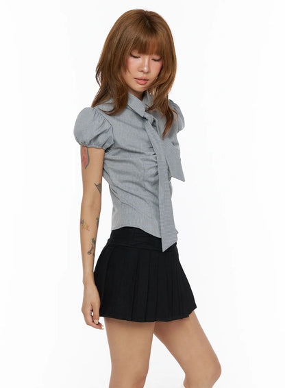 Bow Detail Puff Blouse CL503