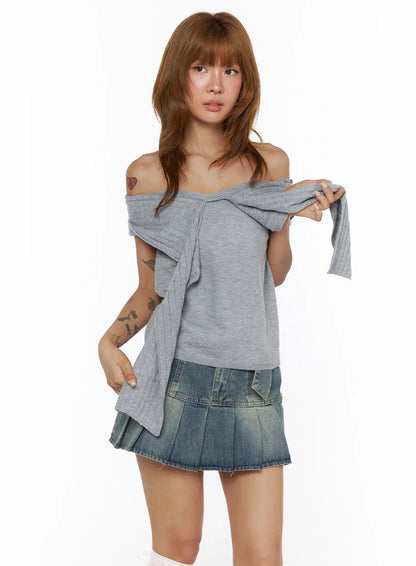 Bow Off-Shoulder Top CL503