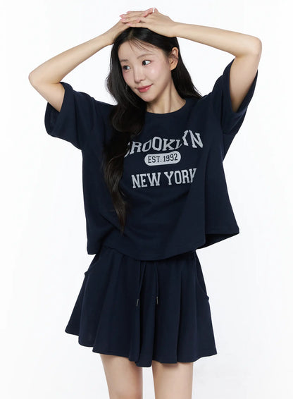 Brooklyn Grahic Tee & Mini Skort Set IU525