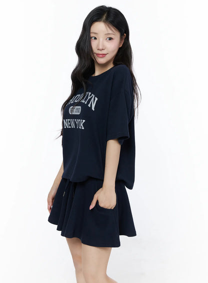 Brooklyn Grahic Tee & Mini Skort Set IU525