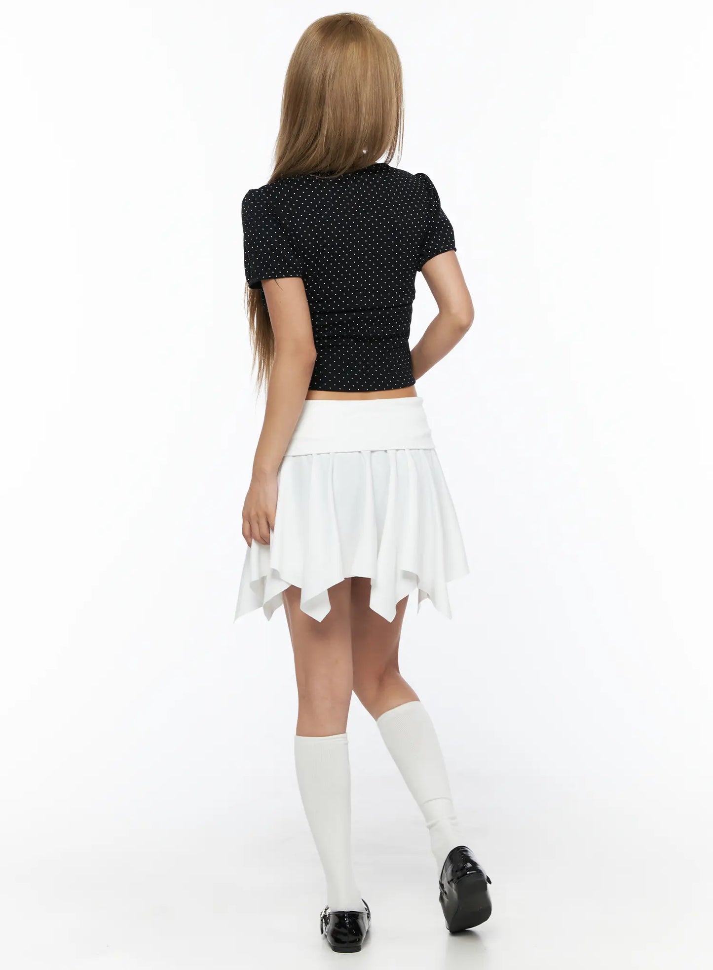 Button Flare Mini Skirt CU524