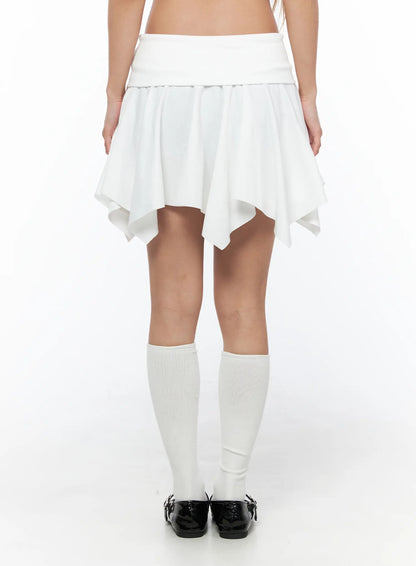 Button Flare Mini Skirt CU524