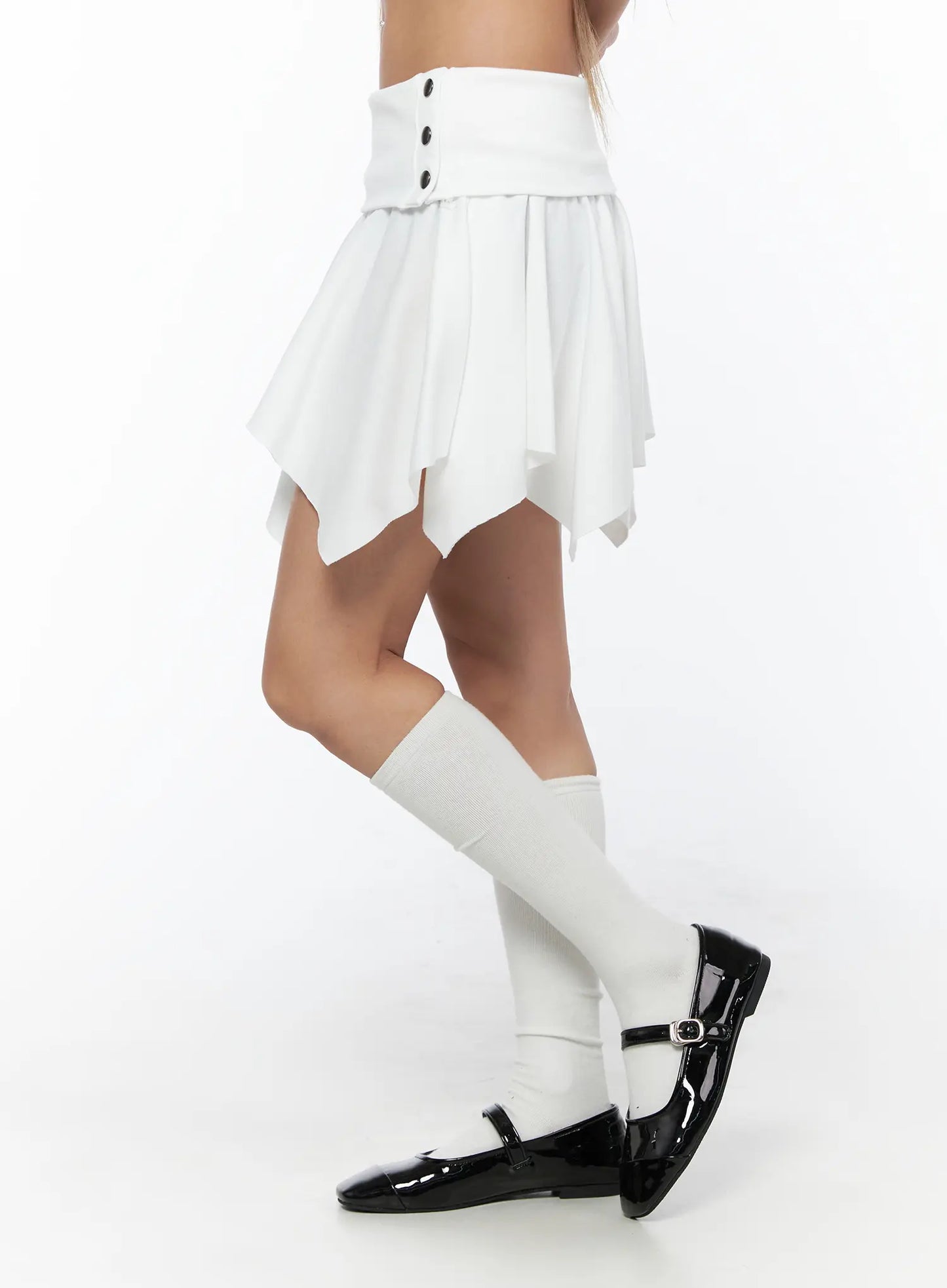 Button Flare Mini Skirt CU524