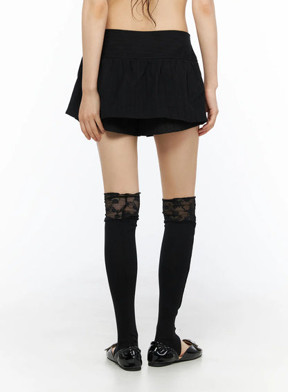 Button Flare Mini Skirt CU530