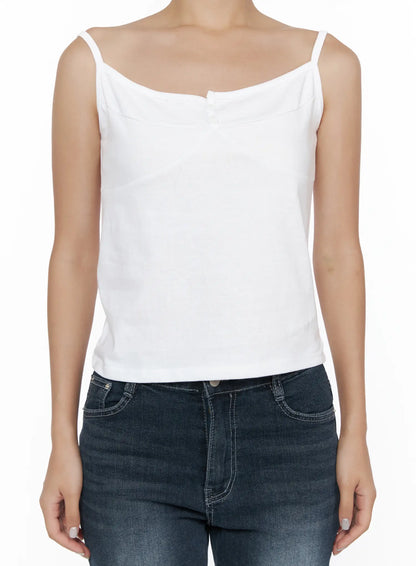 Button Sleeveless Top CL510