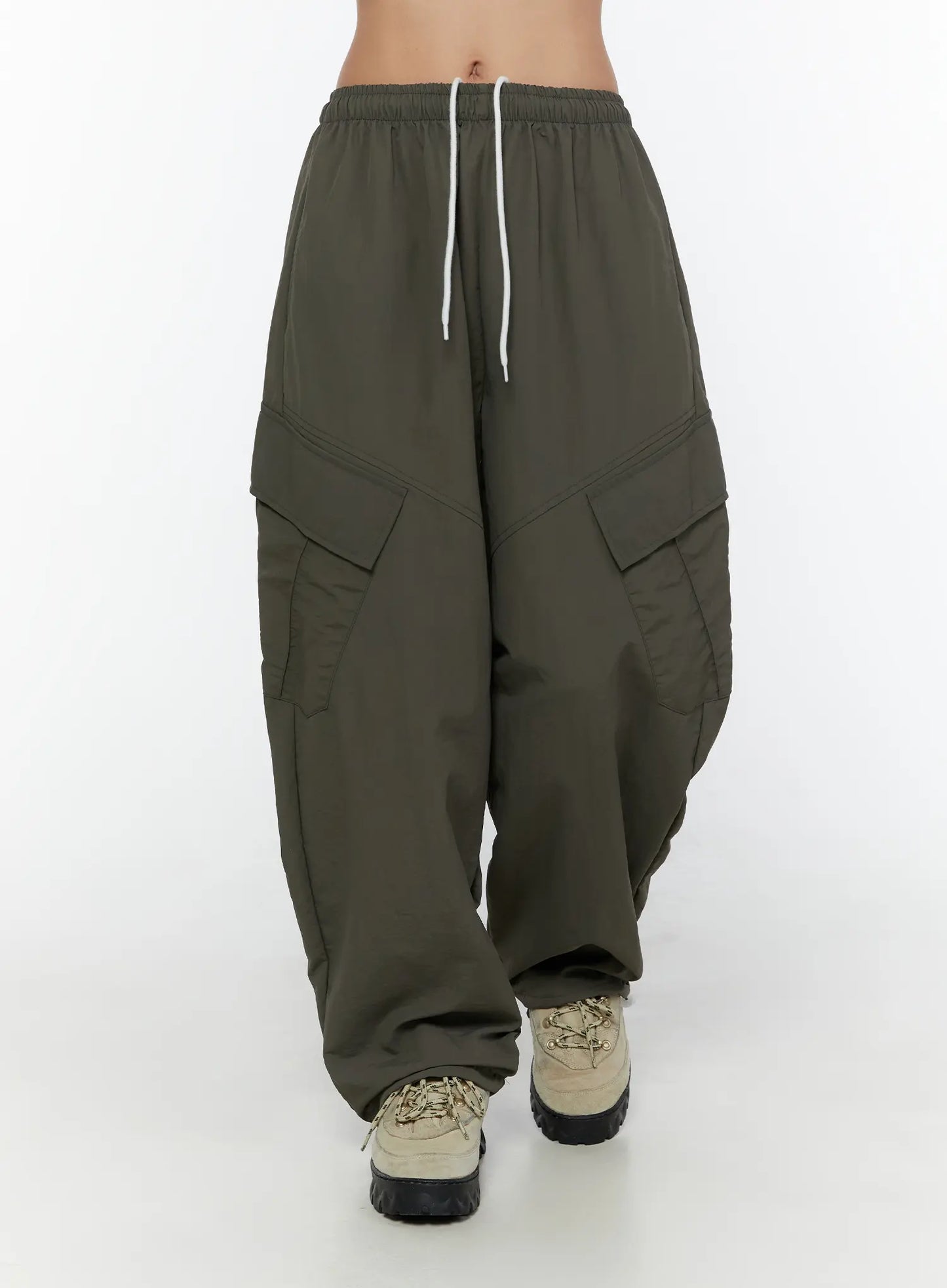 Cargo Wide Parachute Pants CU526