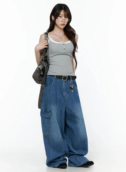 Carla Wide Cargo Jeans IL506