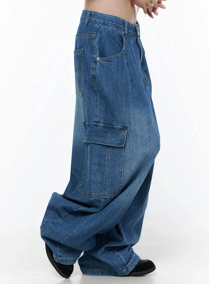 Carla Wide Cargo Jeans IL506