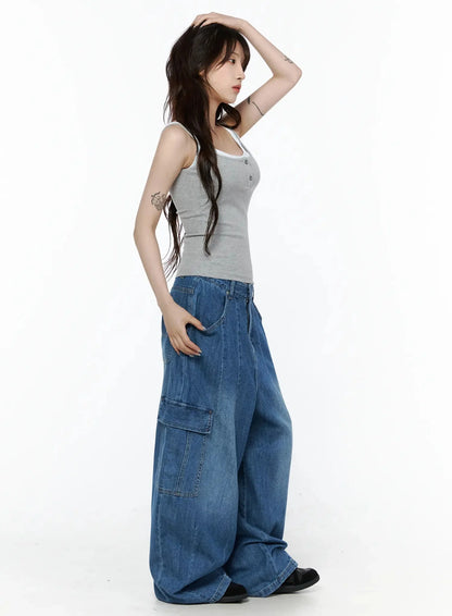 Carla Wide Cargo Jeans IL506