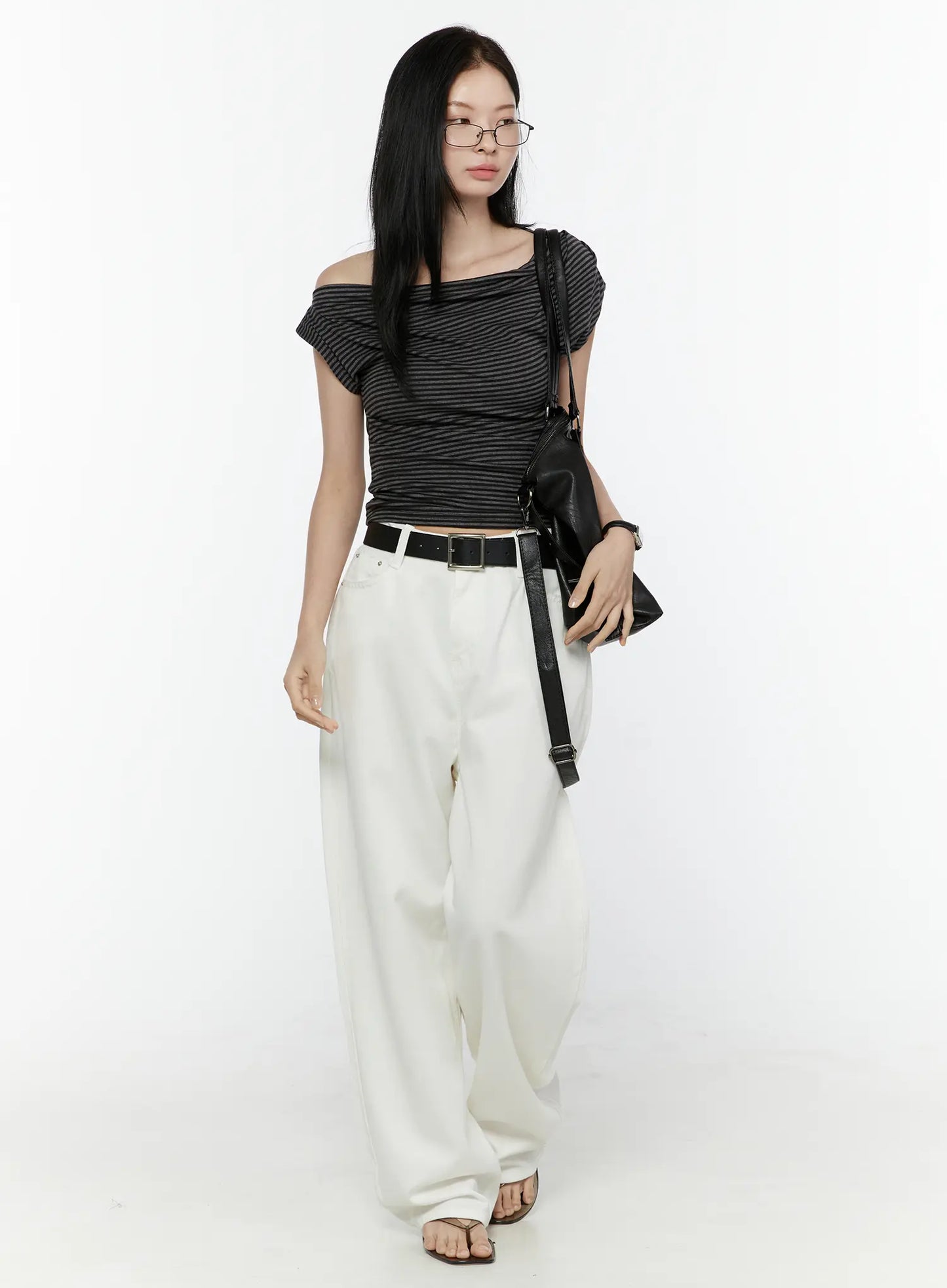 Casual Low-Rise Wide Leg Cotton Pants IL506