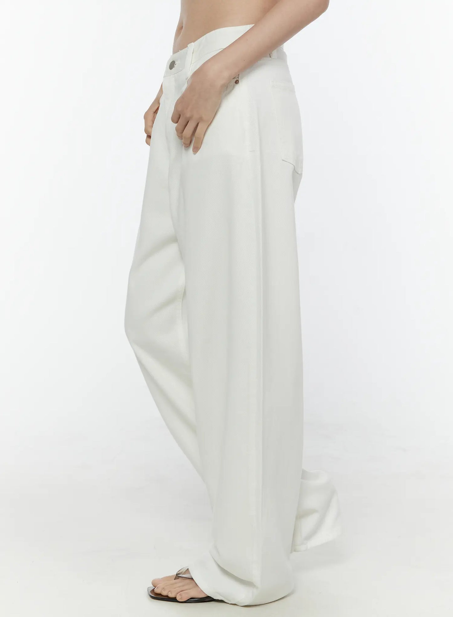 Casual Low-Rise Wide Leg Cotton Pants IL506