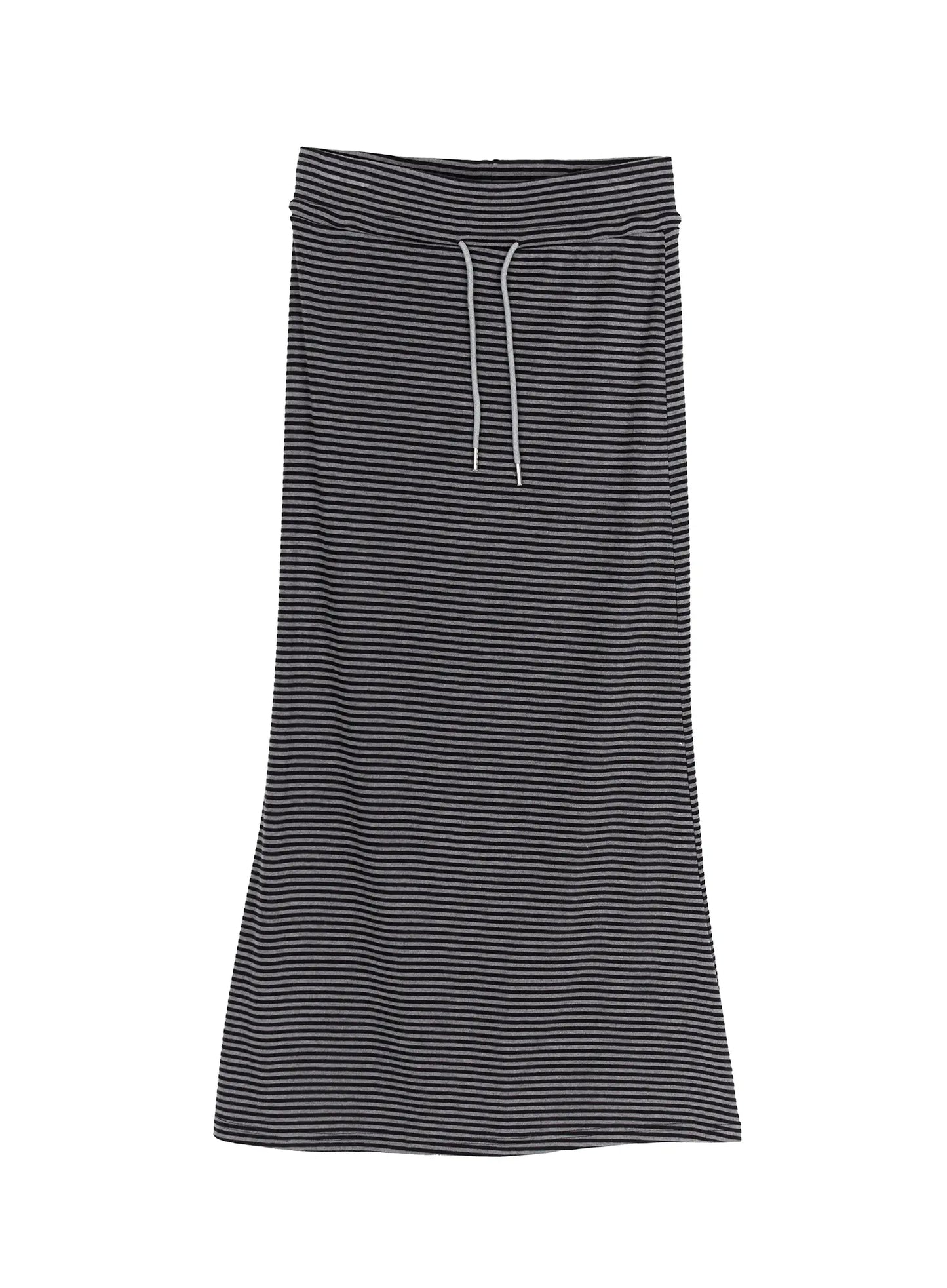 Casual Striped Drawstring Maxi Skirt IU525