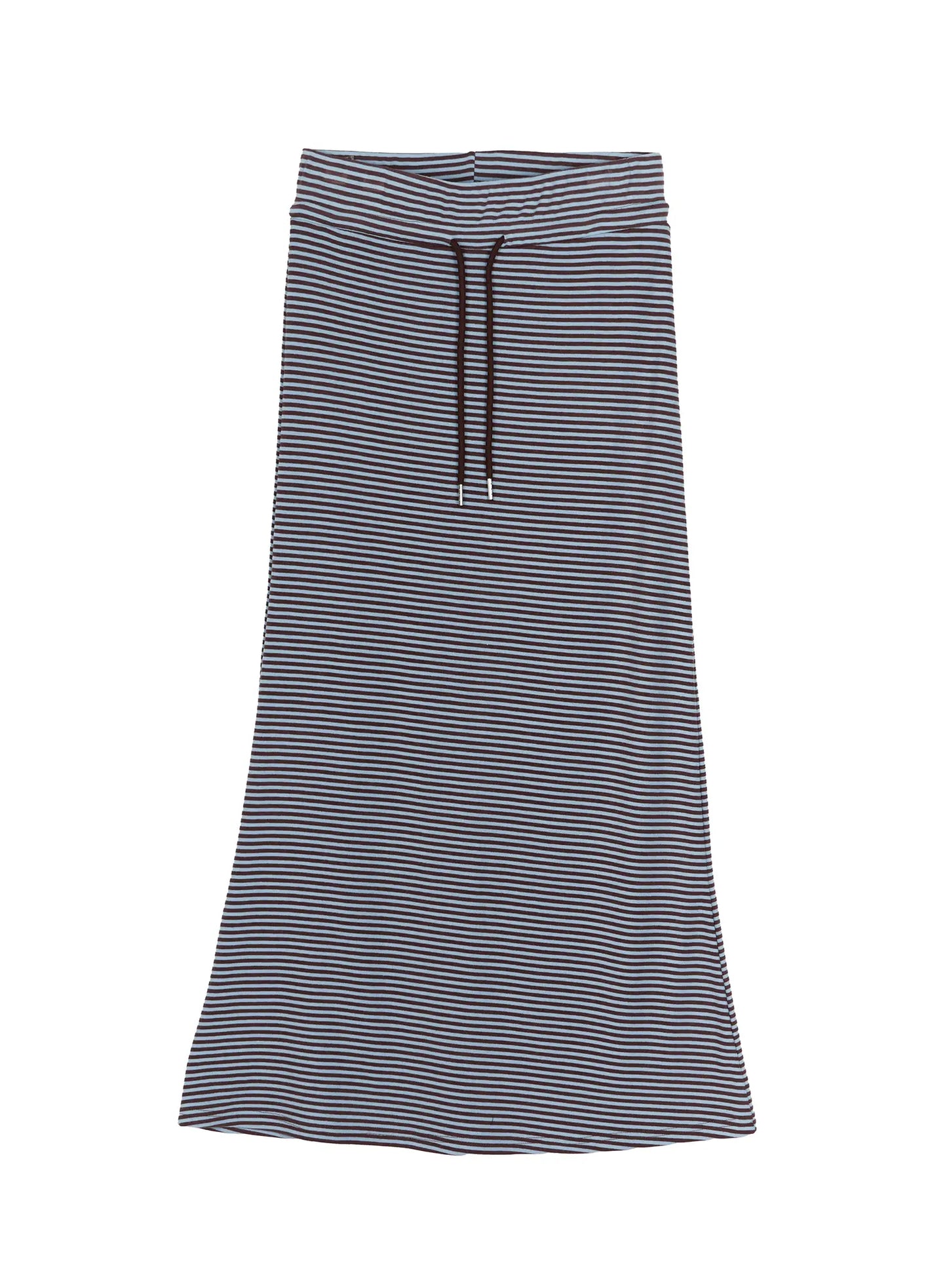 Casual Striped Drawstring Maxi Skirt IU525