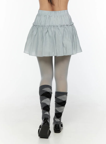 Chiffon Flare Mini Skirt CU526