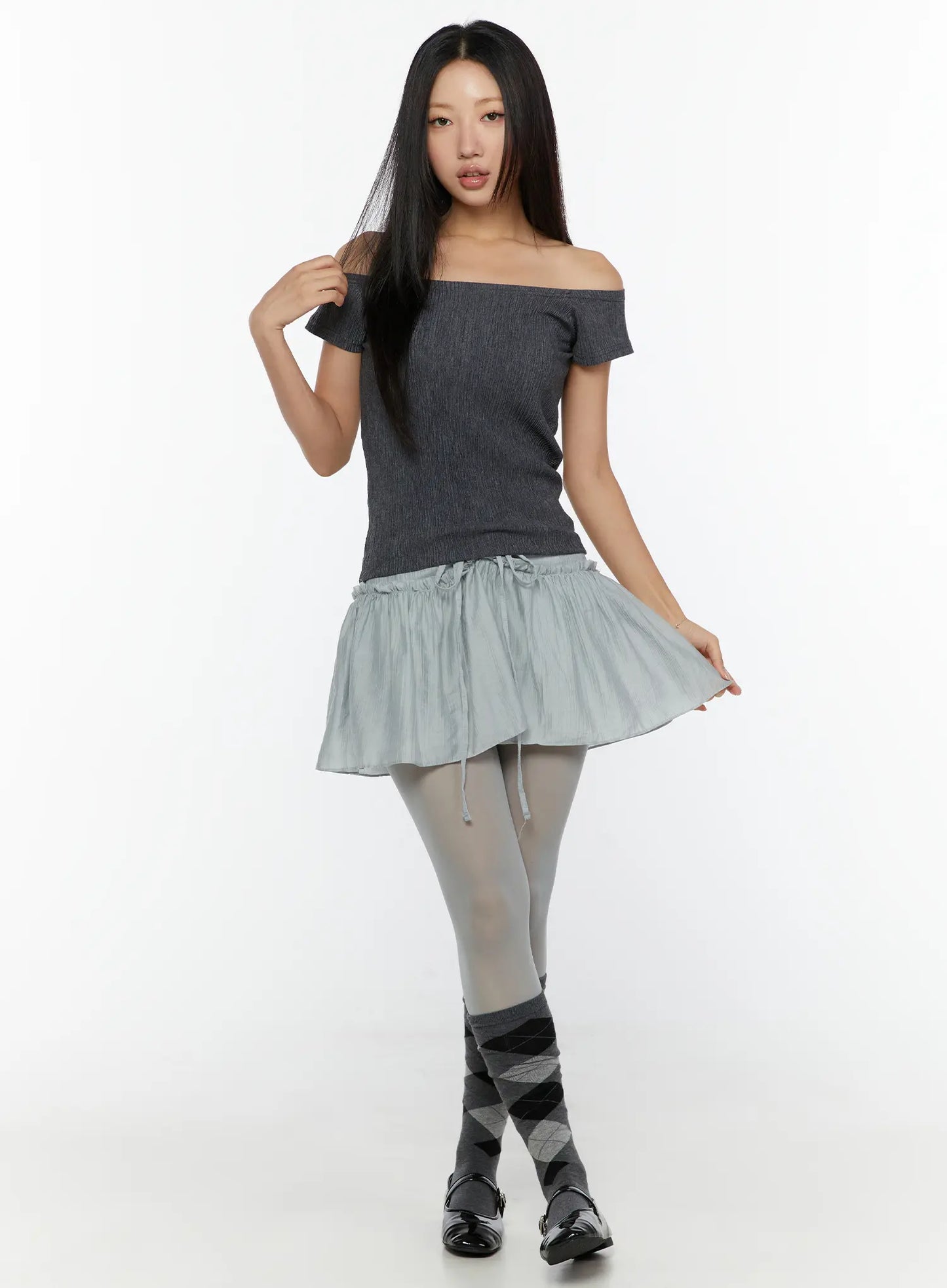 Chiffon Flare Mini Skirt CU526