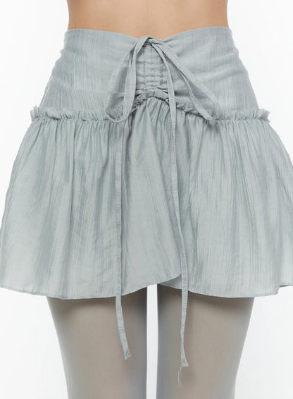 Chiffon Flare Mini Skirt CU526