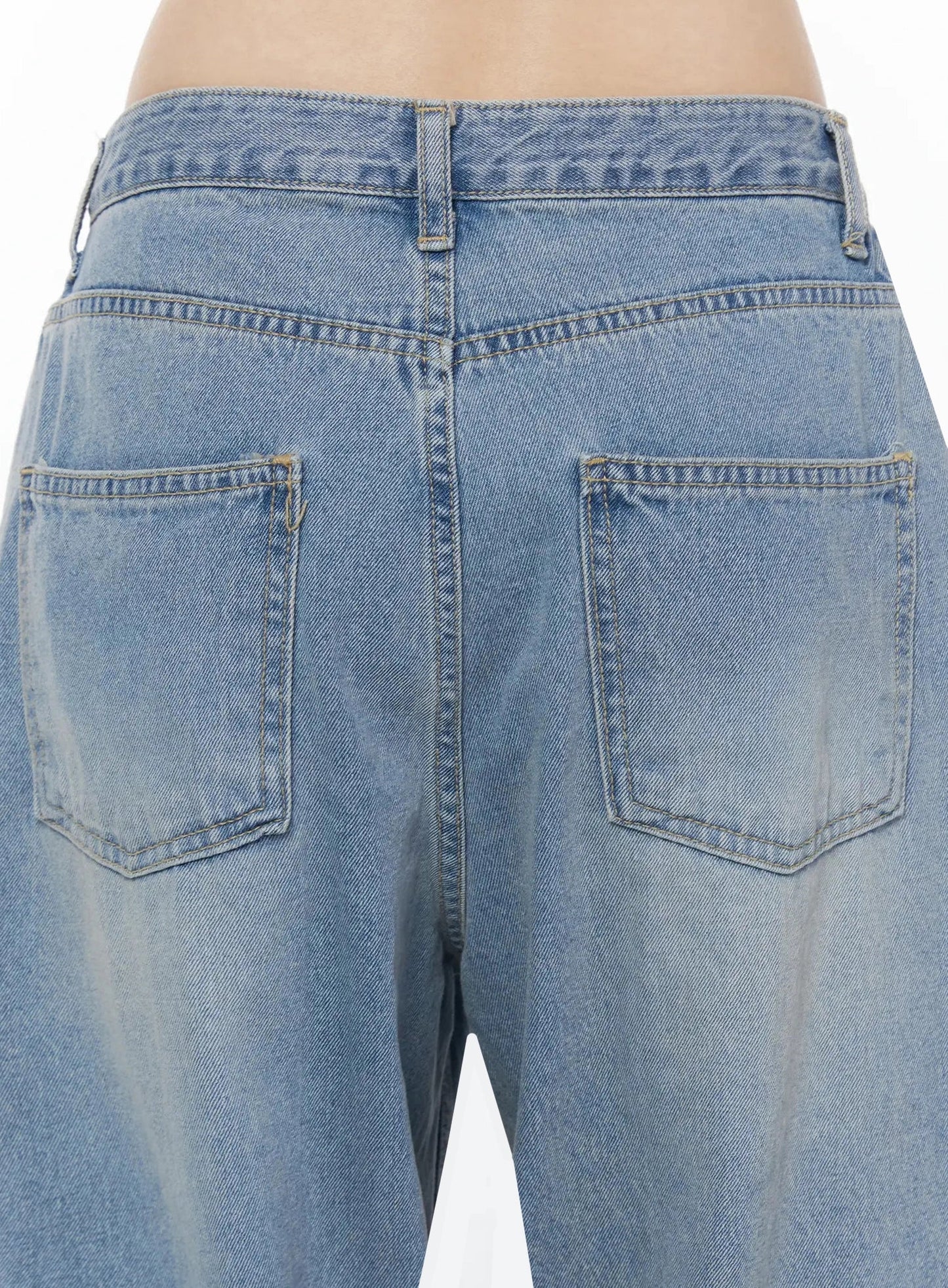 Coleen Side Pleat Baggy Jeans IL502