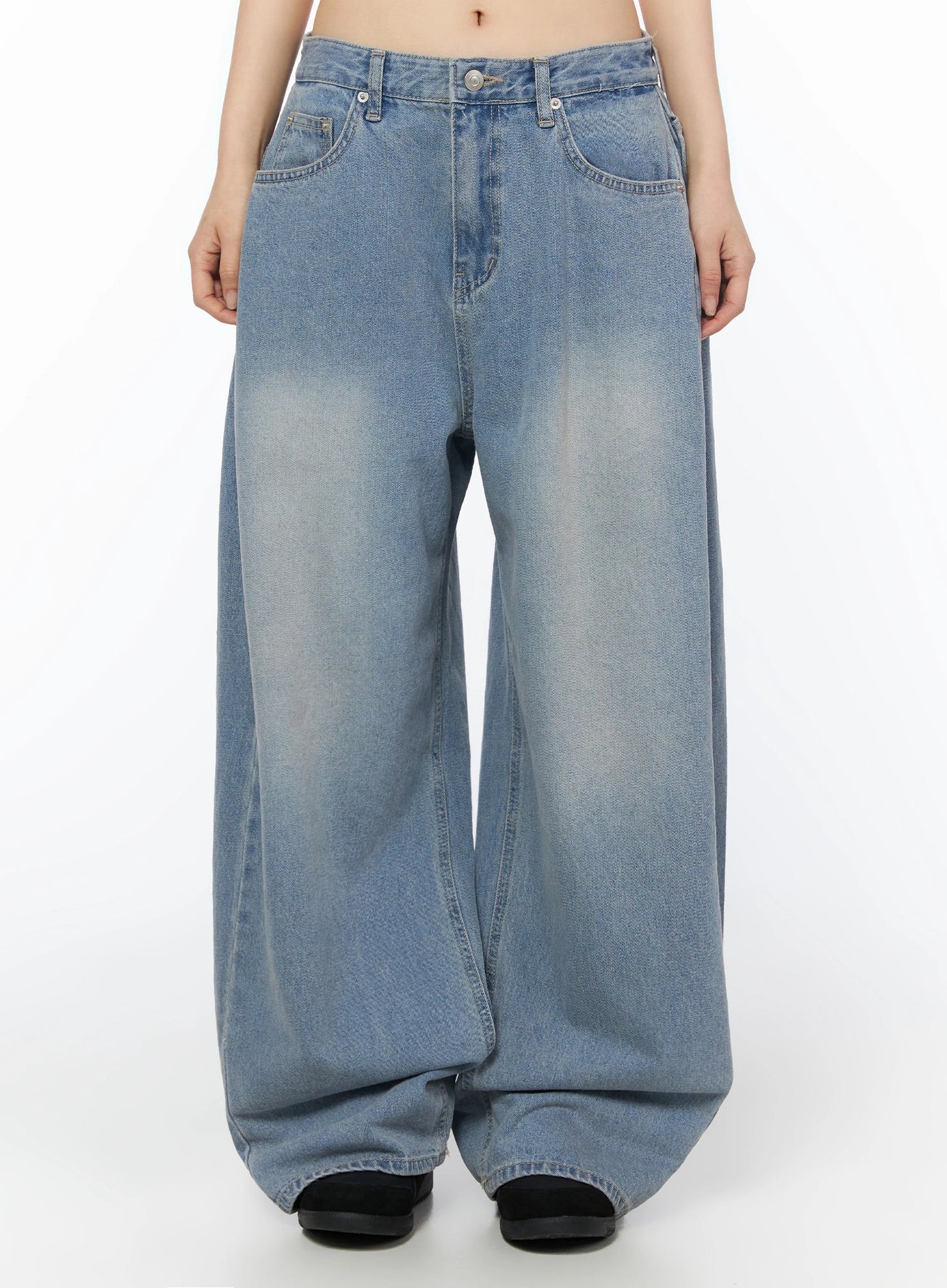 Coleen Side Pleat Baggy Jeans IL502