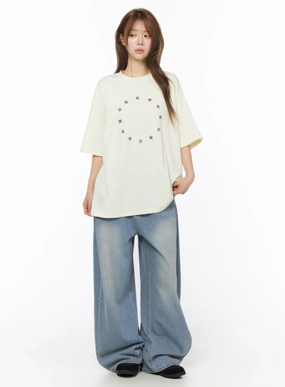 Coleen Side Pleat Baggy Jeans IL502