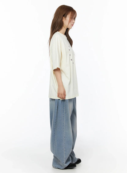 Coleen Side Pleat Baggy Jeans IL502
