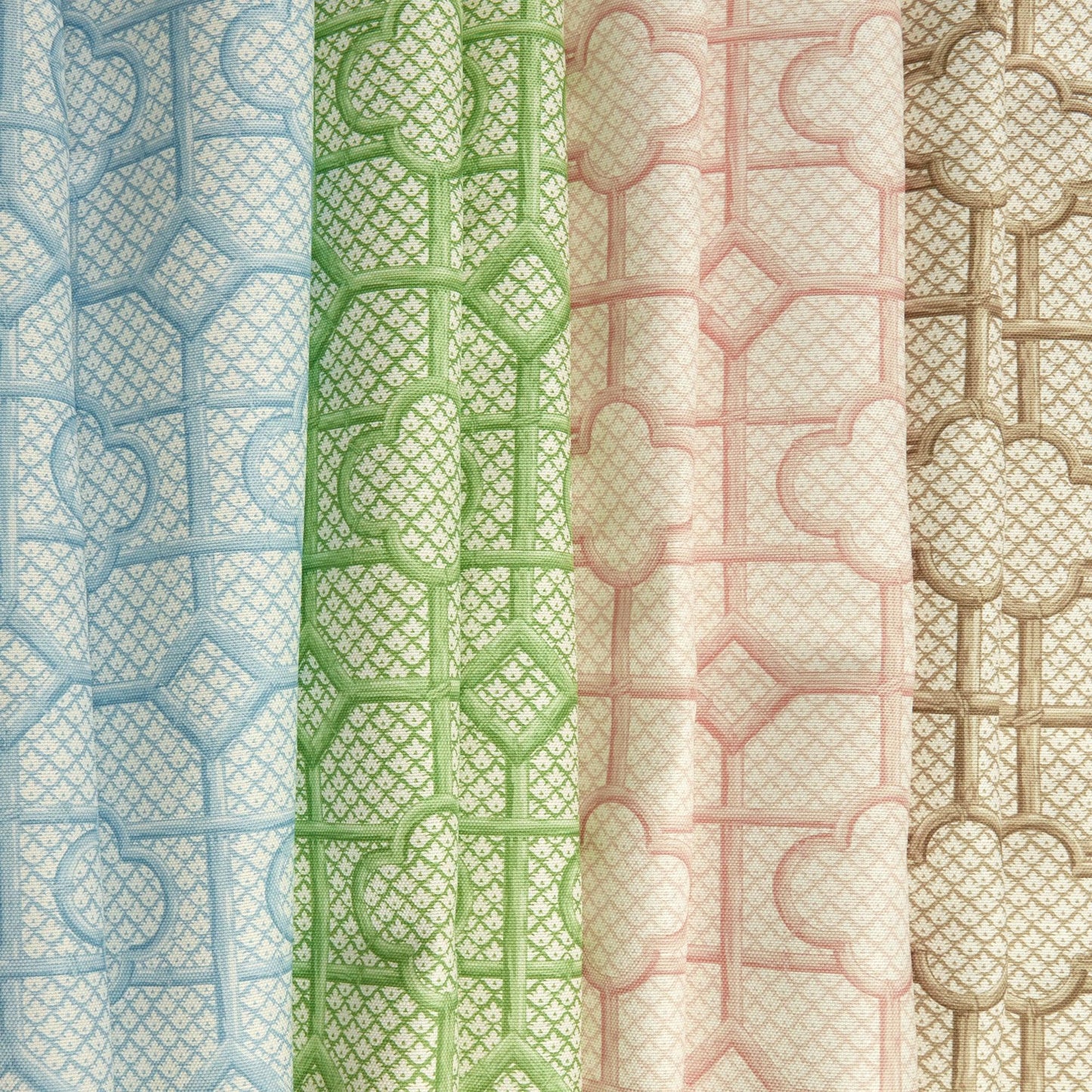 Putty Bamboo Trellis Fabric