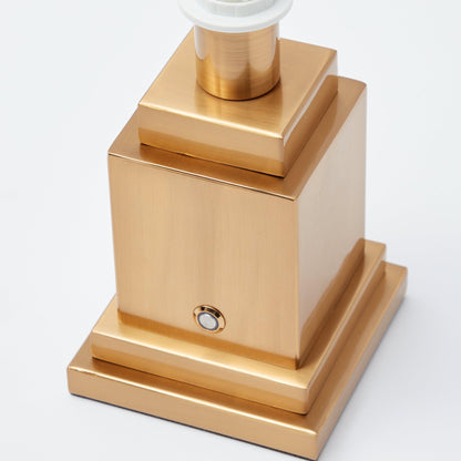 Square Rechargeable Lamp with Chocolate Lotus Shade (18cm)