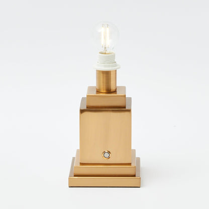 Square Rechargeable Lamp with Chocolate Lotus Shade (18cm)