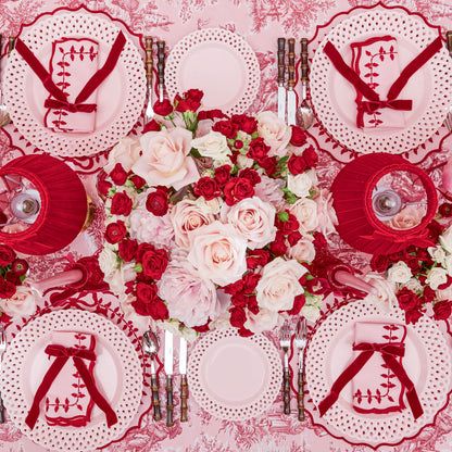 Pink Basketweave Starter Plates (Set of 4)