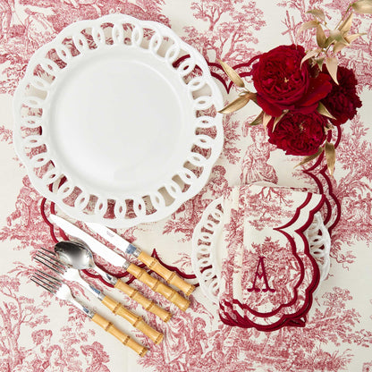 White Lace Dinner Plates (Set of 4)