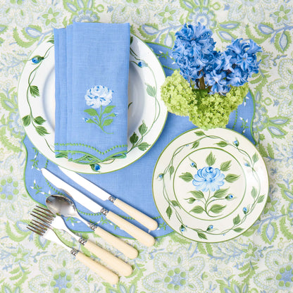 Blue Rose Eloise Linen Placemats & Napkins (Set of 4)